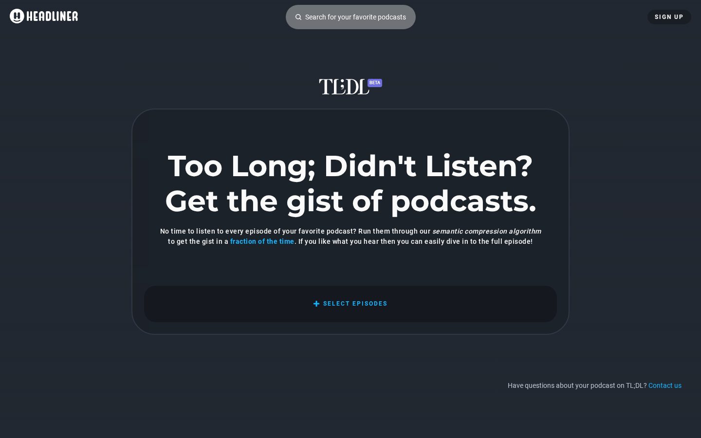 TL;DL (Beta) by Headliner Homepage