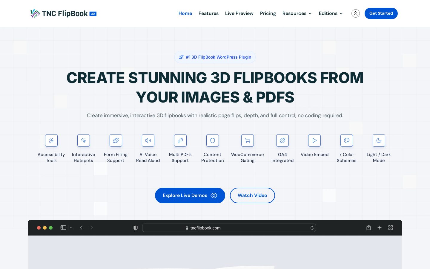 TNC FlipBook 3D Homepage
