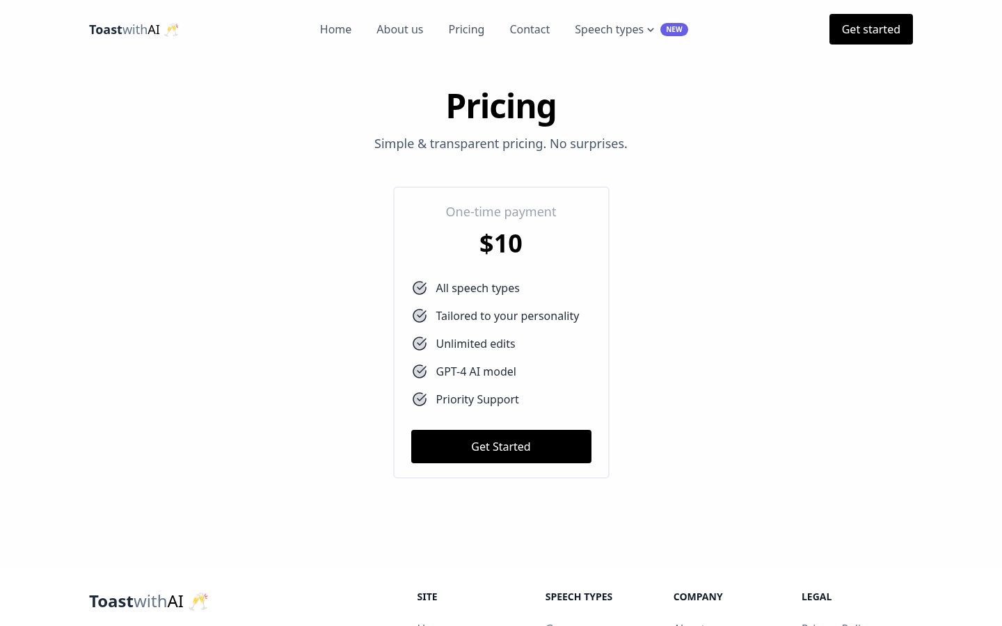 ToastwithAI Pricing