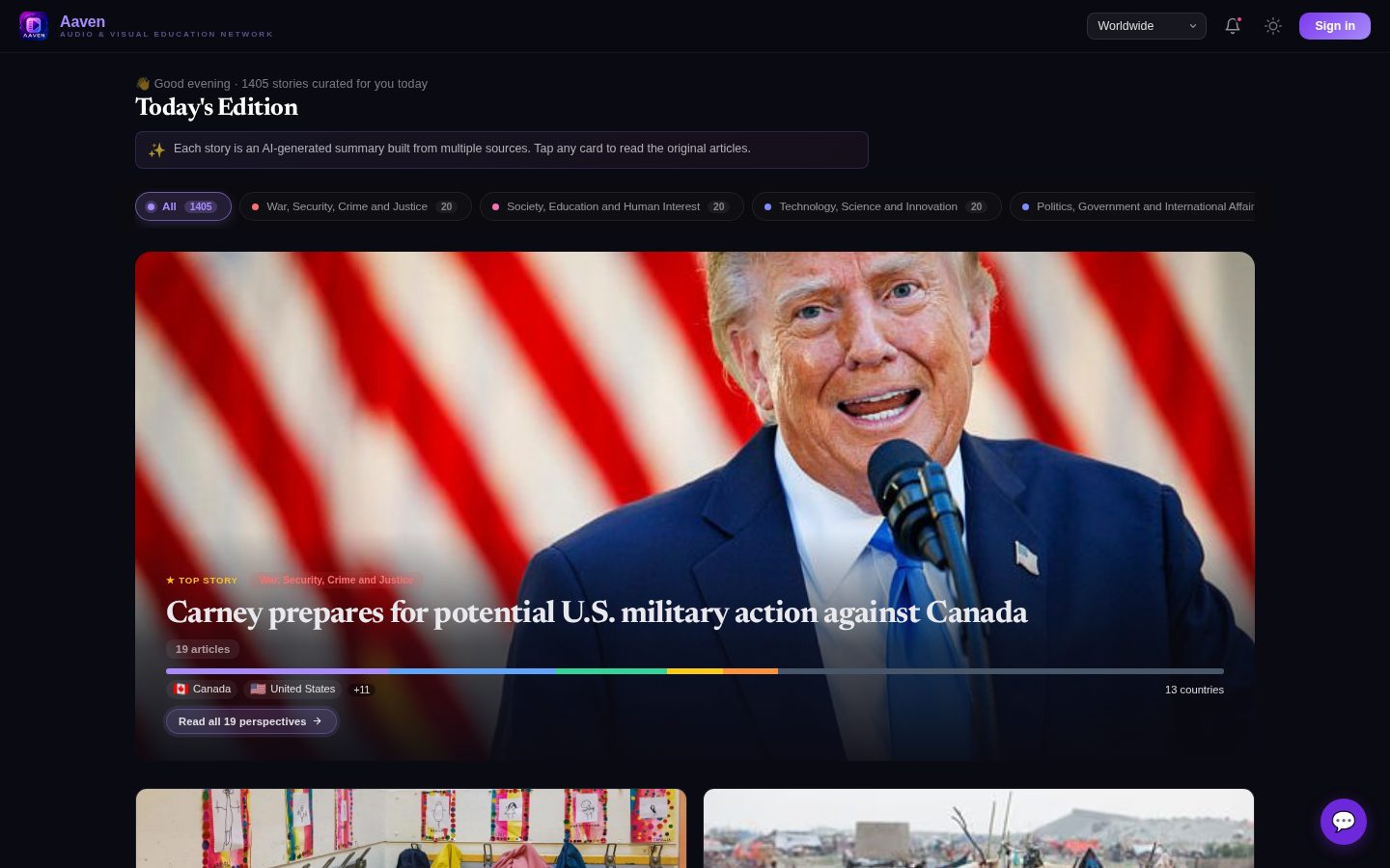Today's Edition Homepage