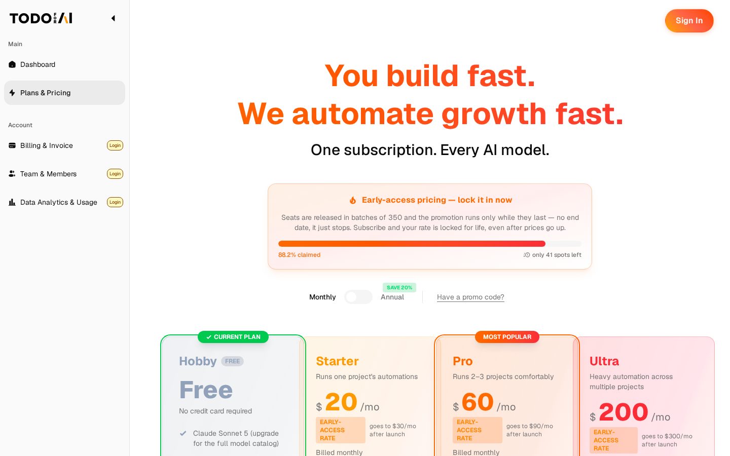 TODO for AI Pricing