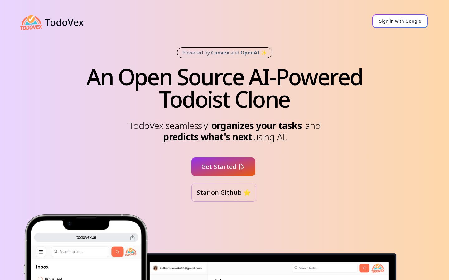 TodoVex Homepage