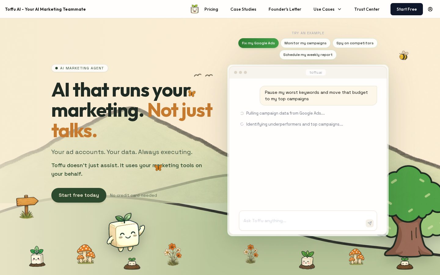 Toffu AI Homepage
