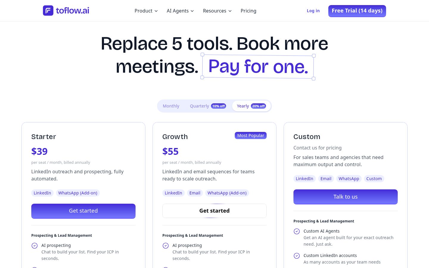 toflow.ai Pricing