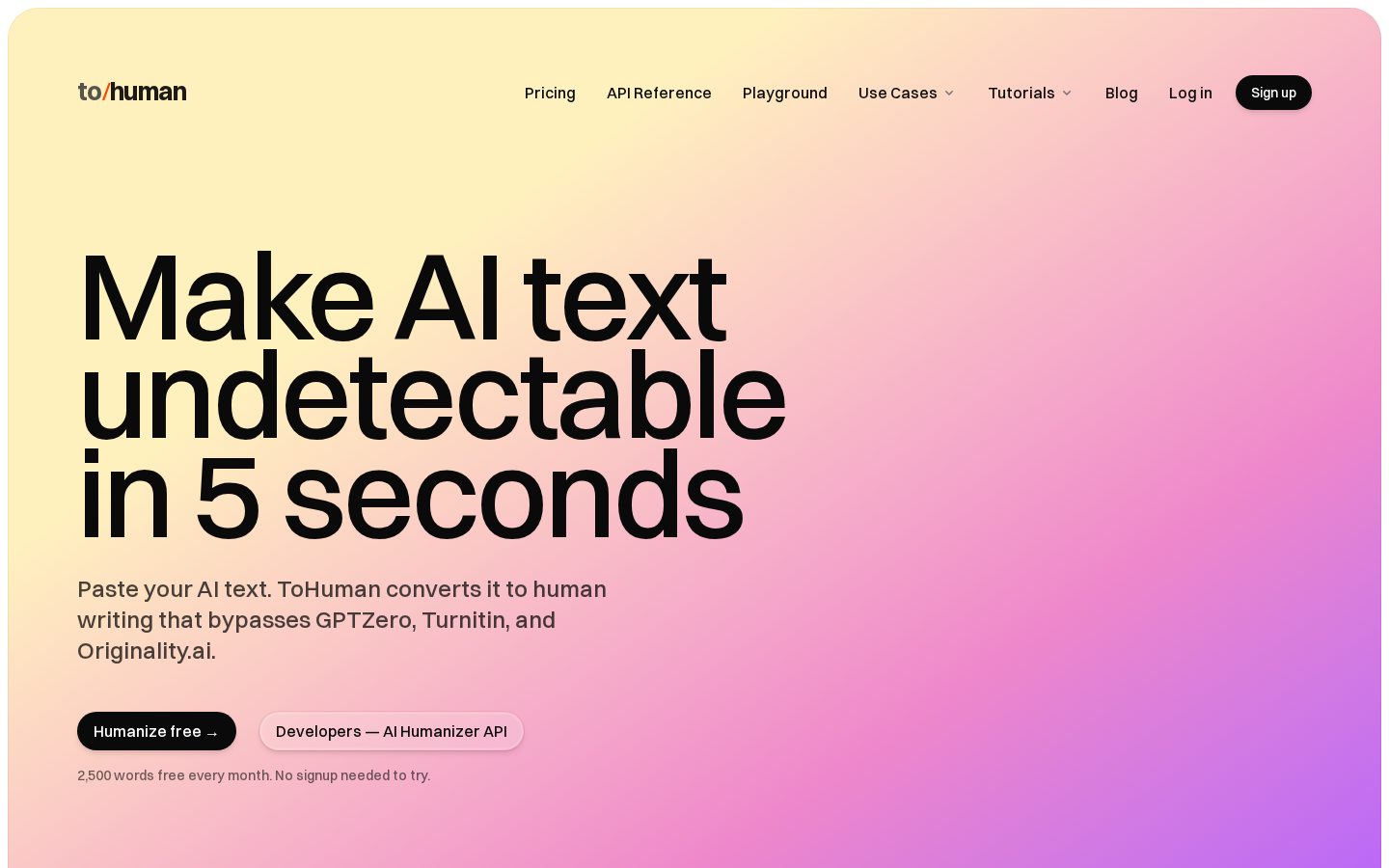 ToHuman Homepage