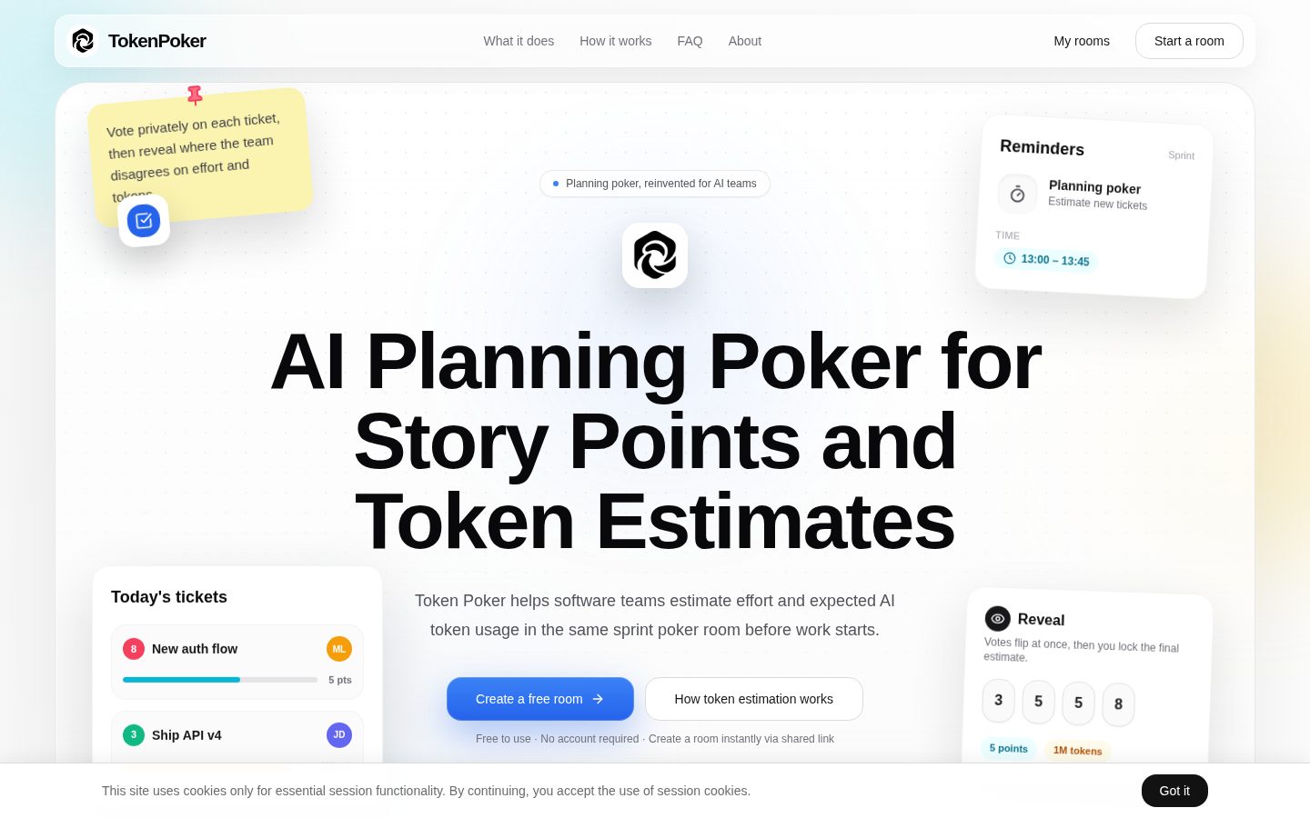 Token Poker Homepage