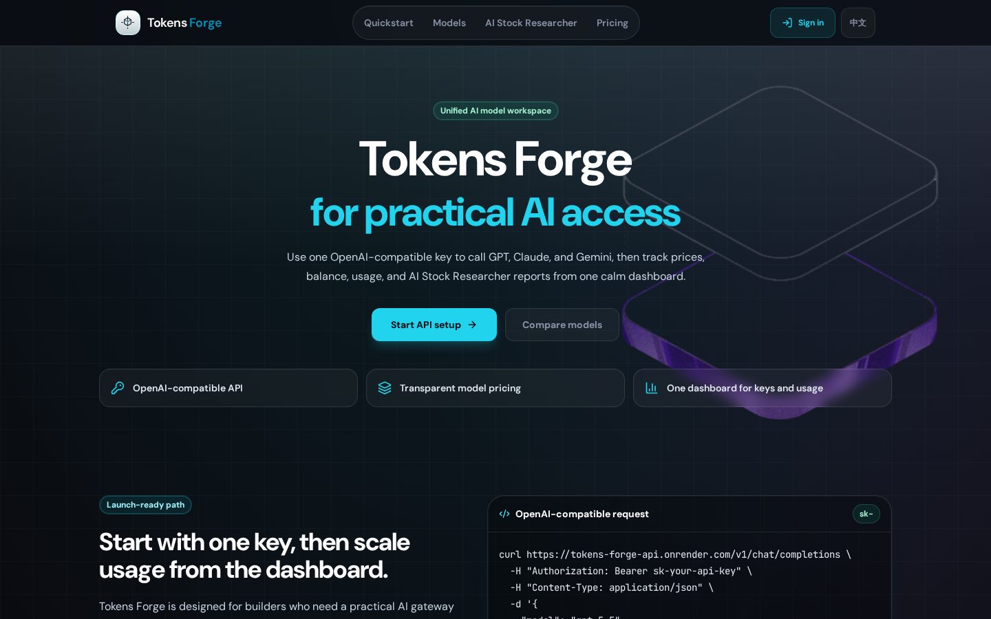 Tokens Forge Homepage