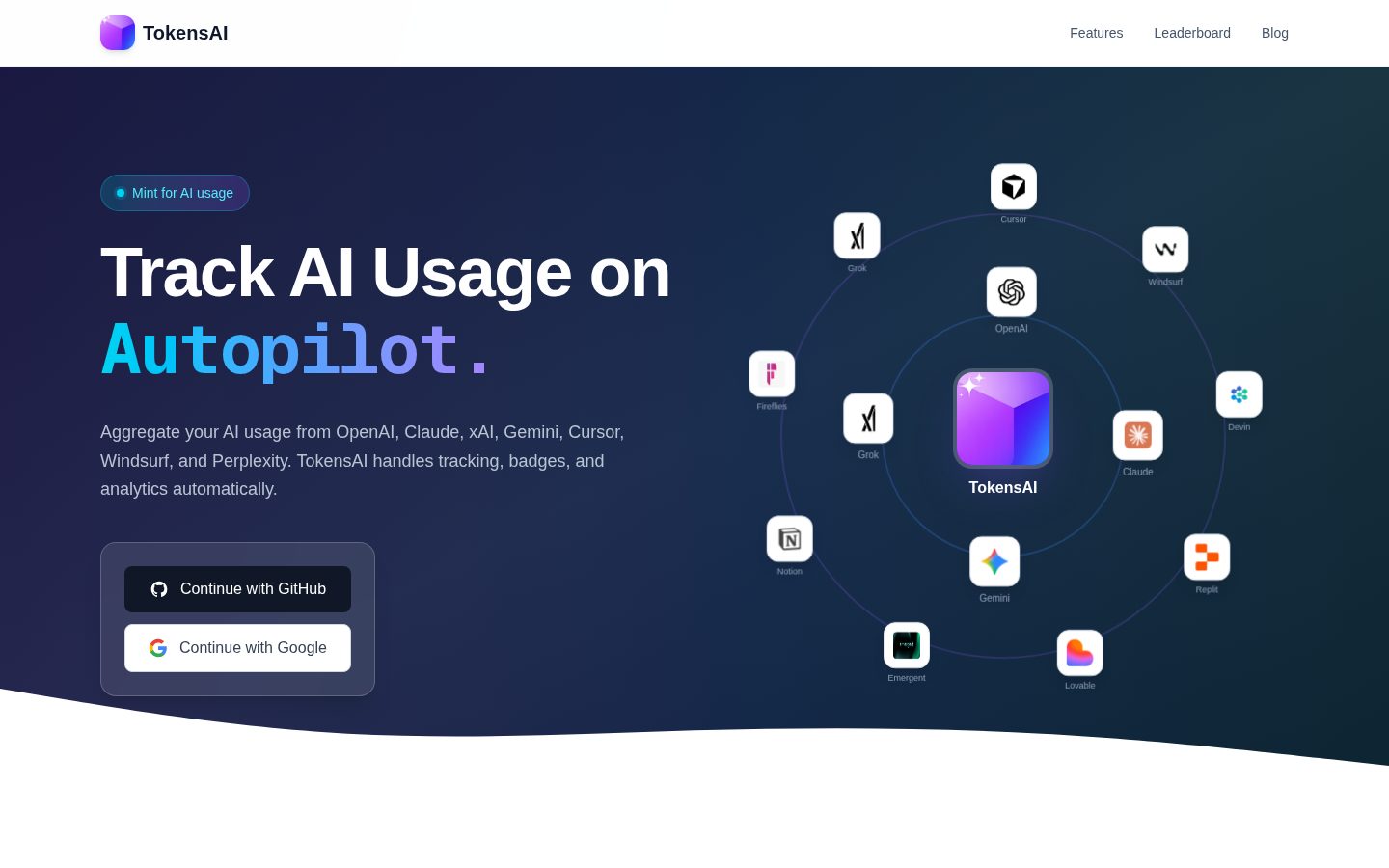 TokensAI Homepage