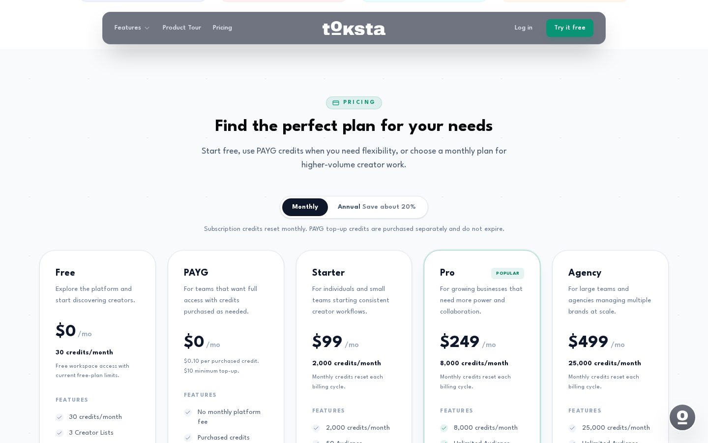 Toksta Pricing