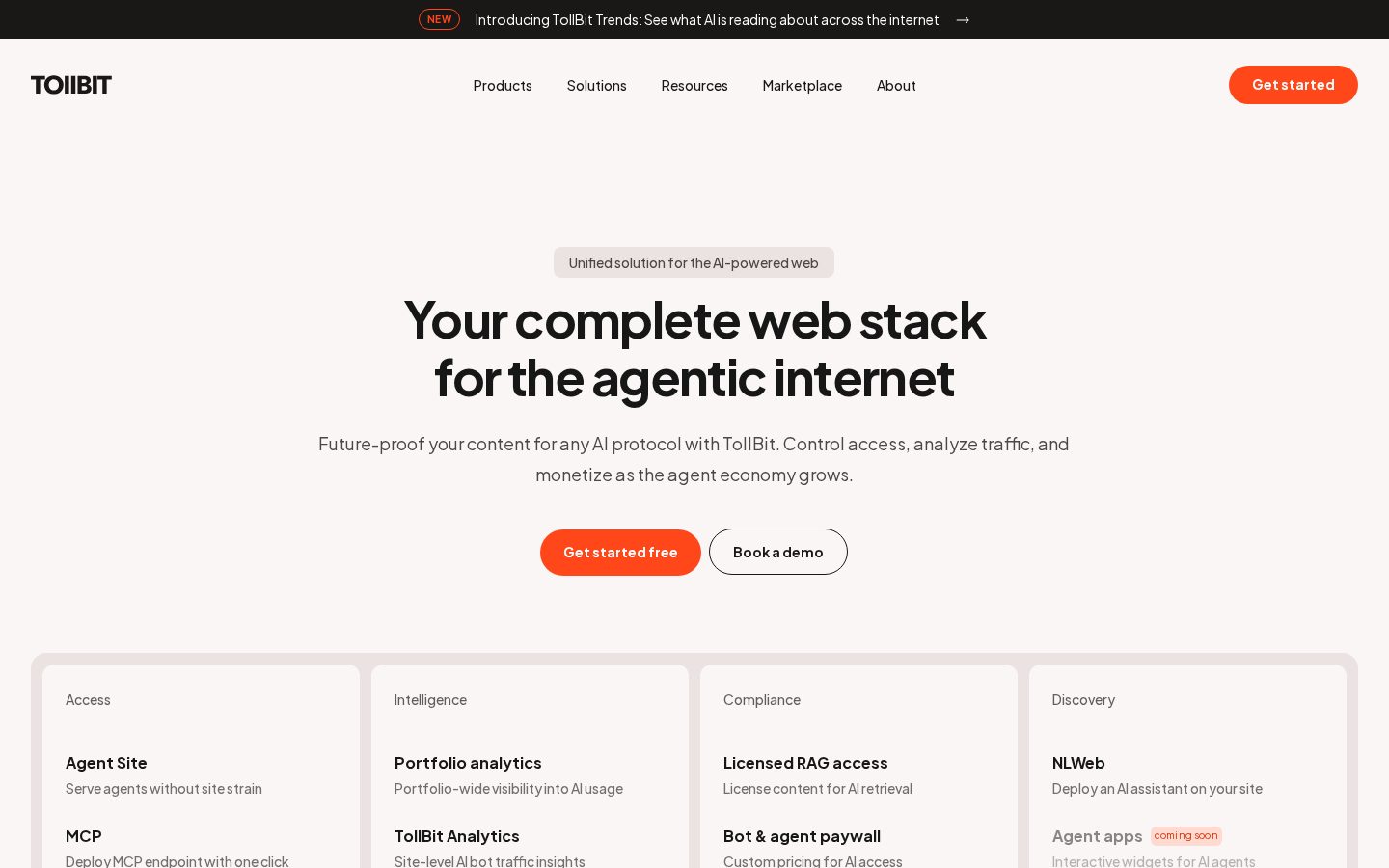 TollBit Homepage