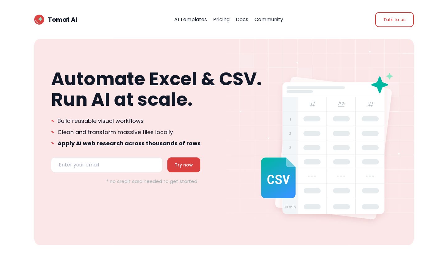 Tomat.AI Homepage
