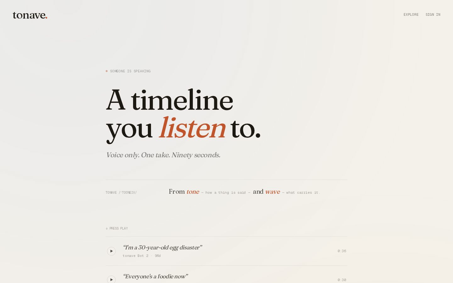 Tonave Homepage