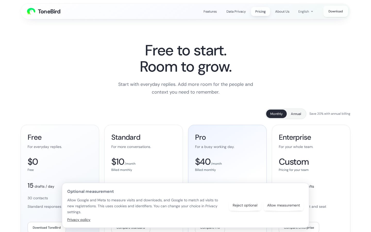 ToneBird.ai Pricing