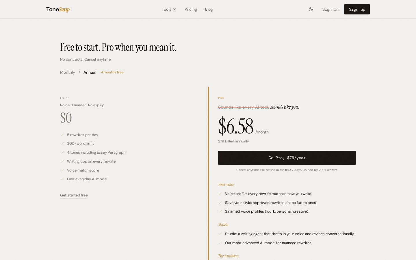 ToneSwap Pricing