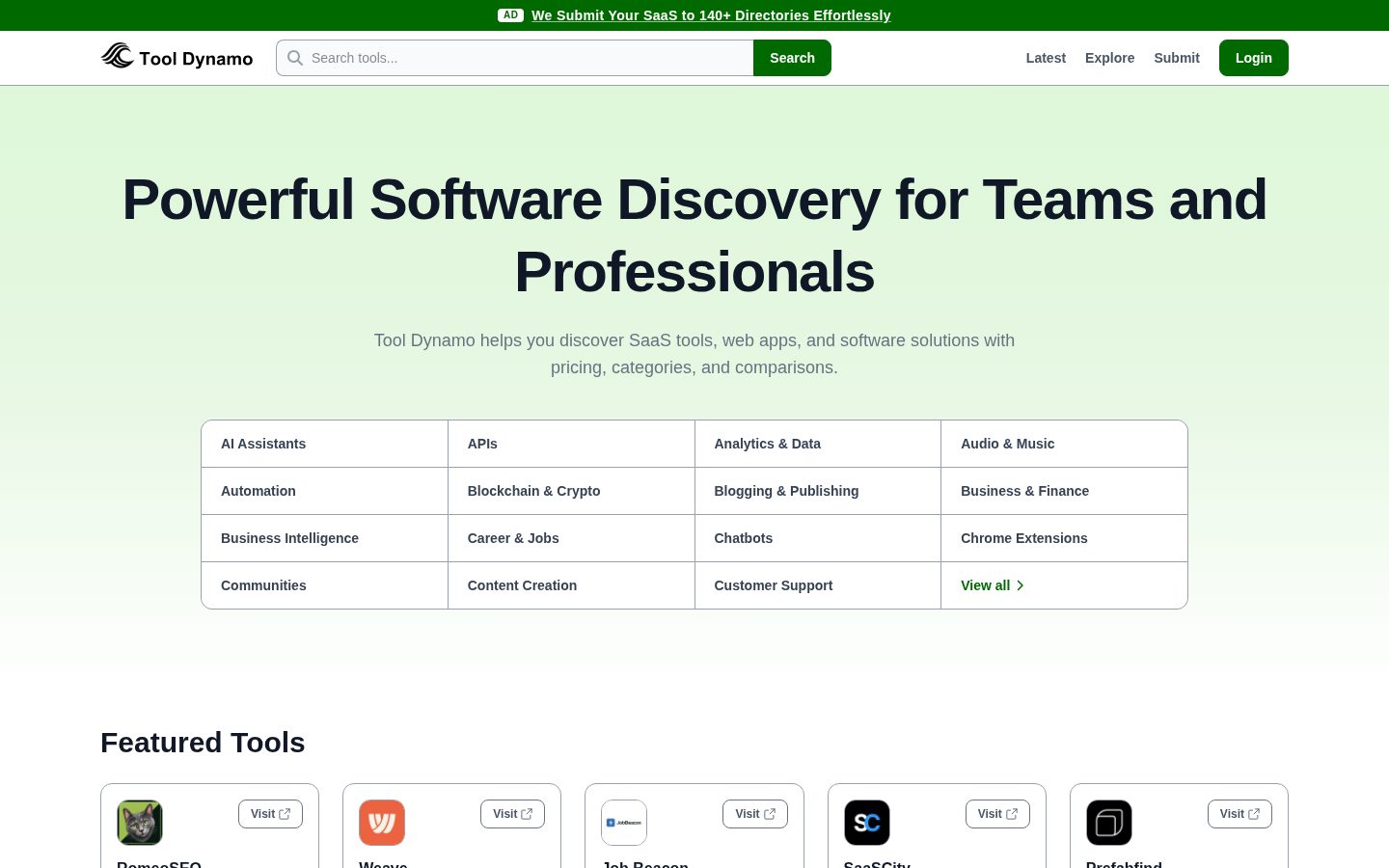 Tool Dynamo Homepage