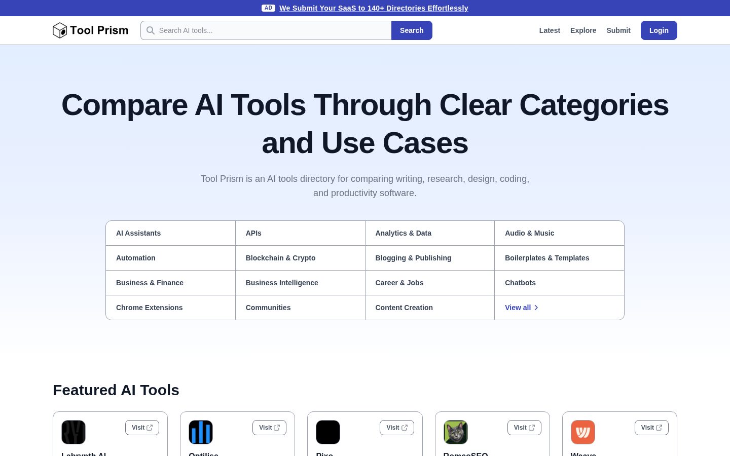 Tool Prism Homepage