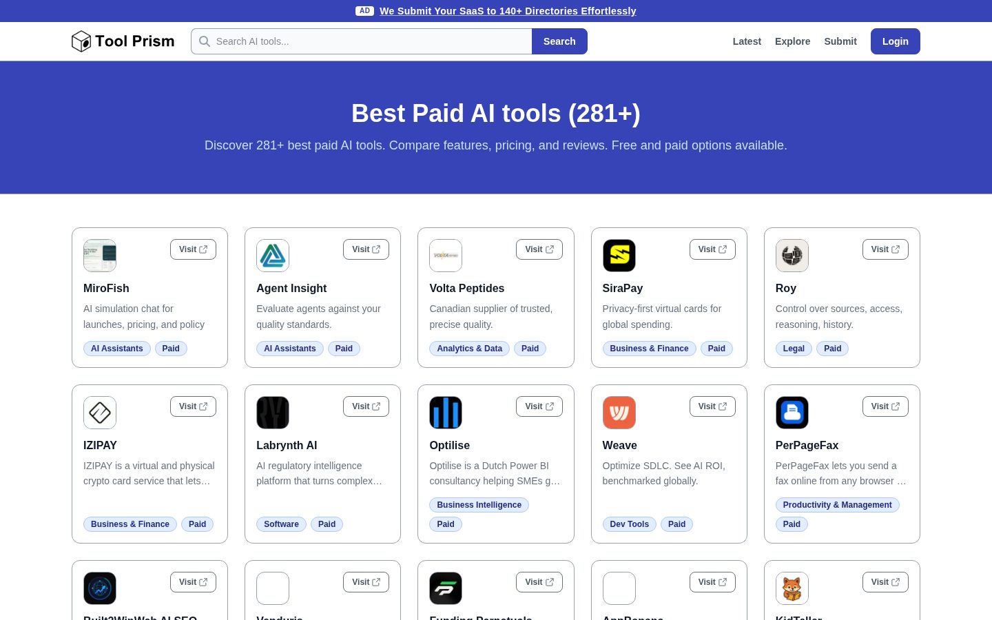 Tool Prism Pricing