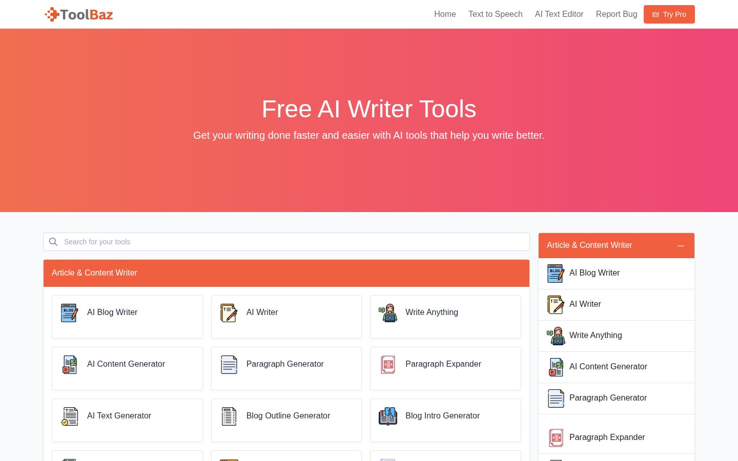 Toolbaz Homepage
