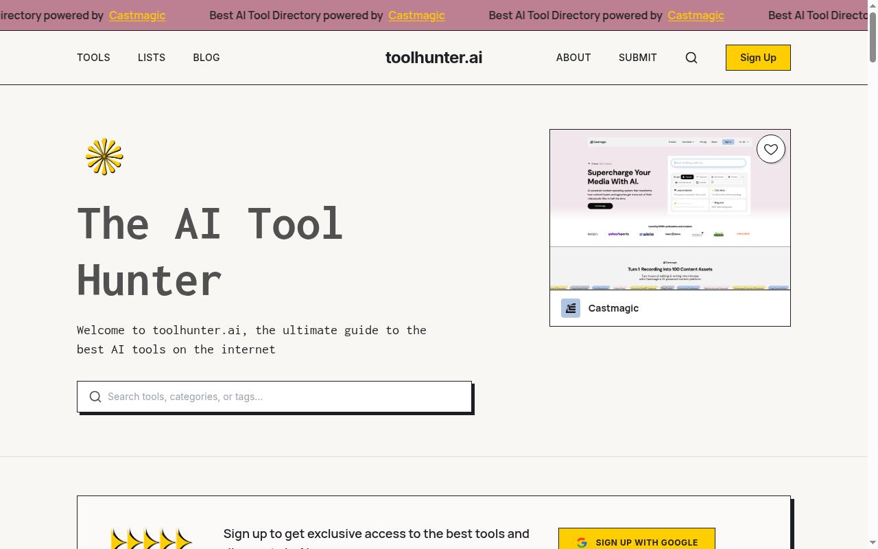 ToolHunter AI Homepage