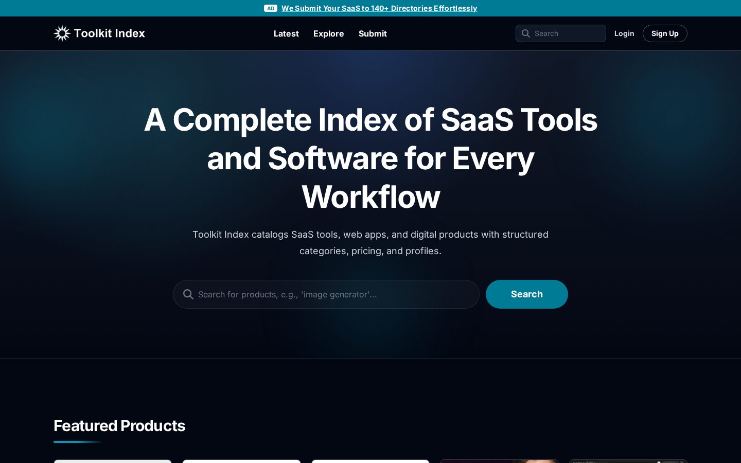 Toolkit Index Homepage