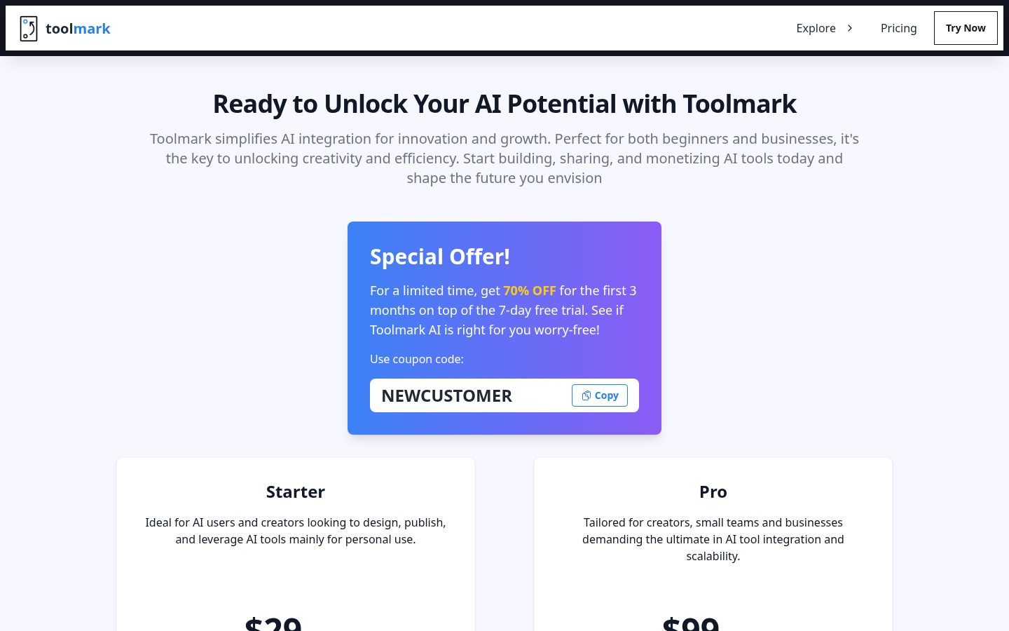 toolmark.ai Pricing