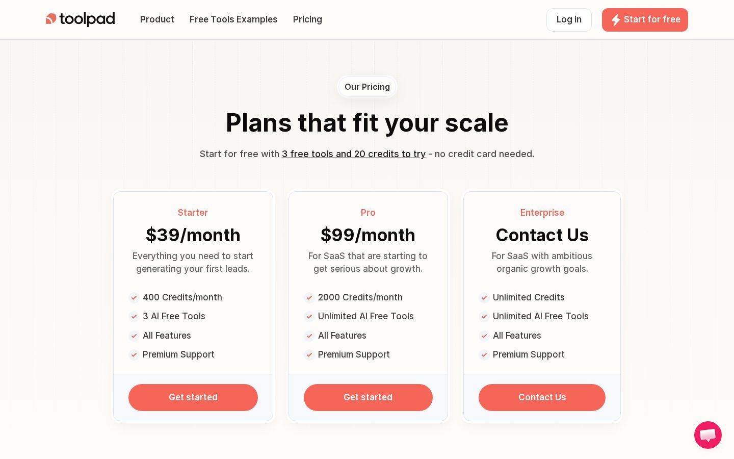 Toolpad Pricing