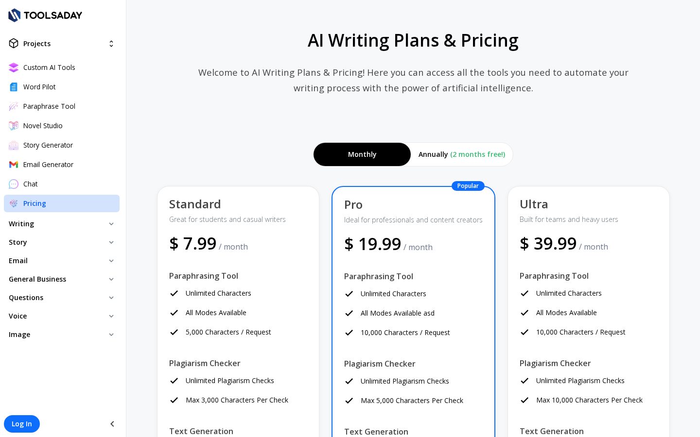 Toolsaday Pricing