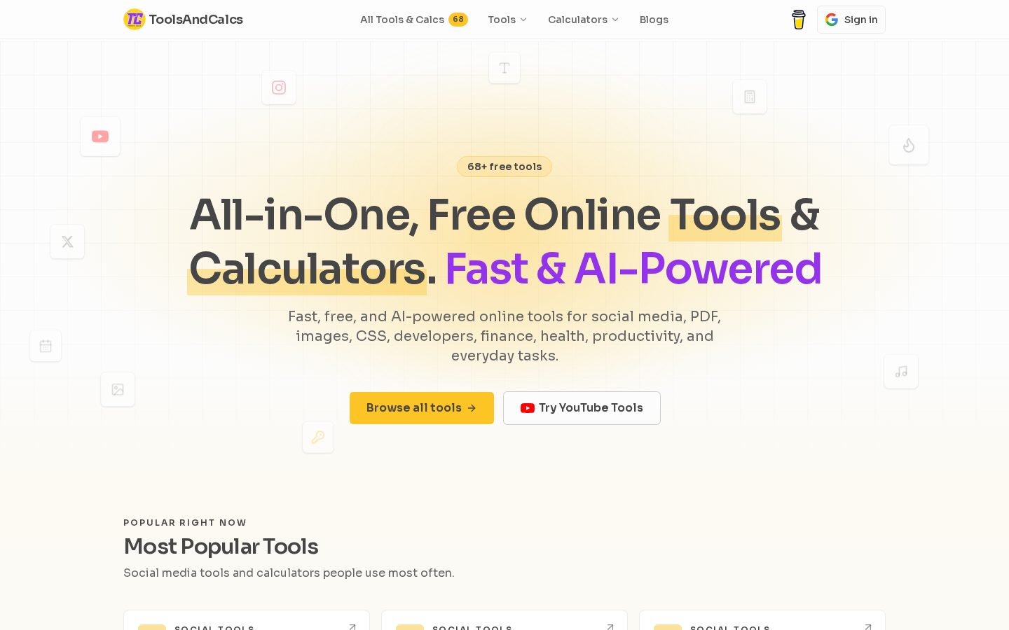 ToolsAndCalcs Homepage