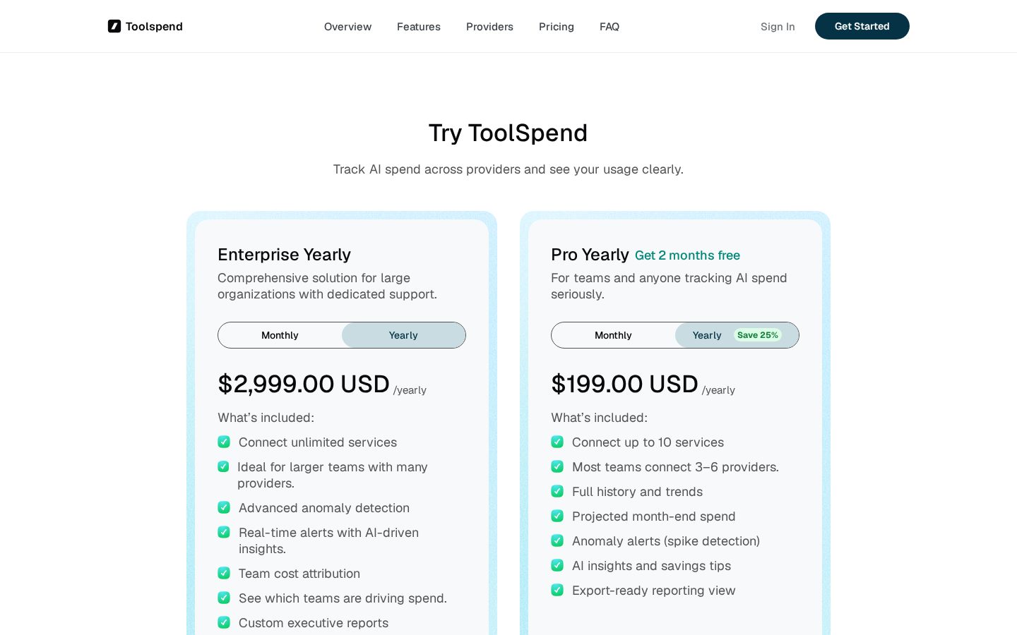 Toolspend Pricing