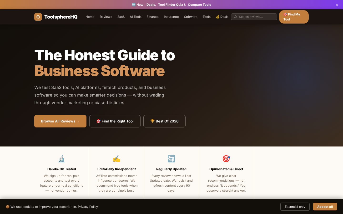 ToolsphereHQ Homepage