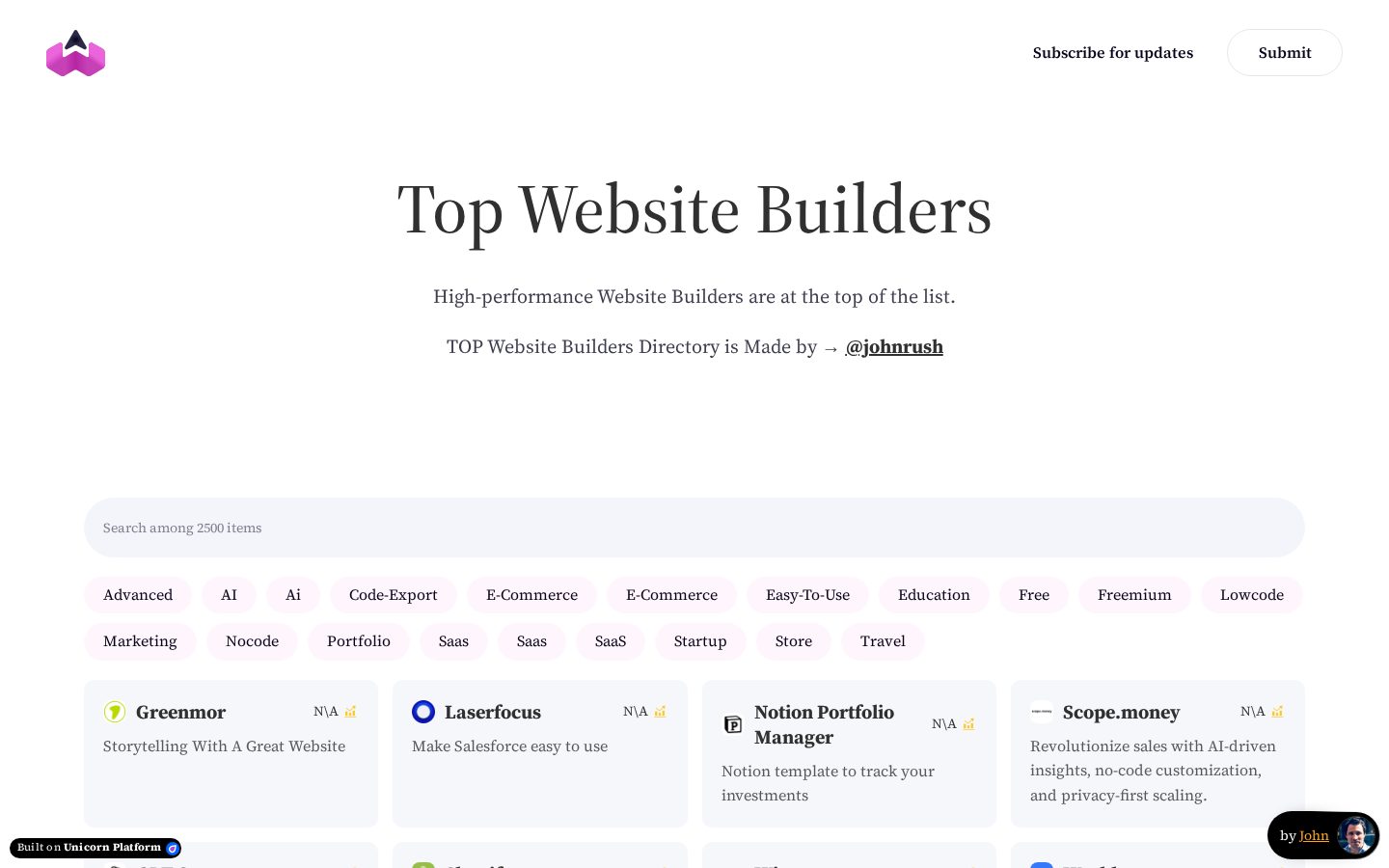 TopWebsiteBuilders Homepage