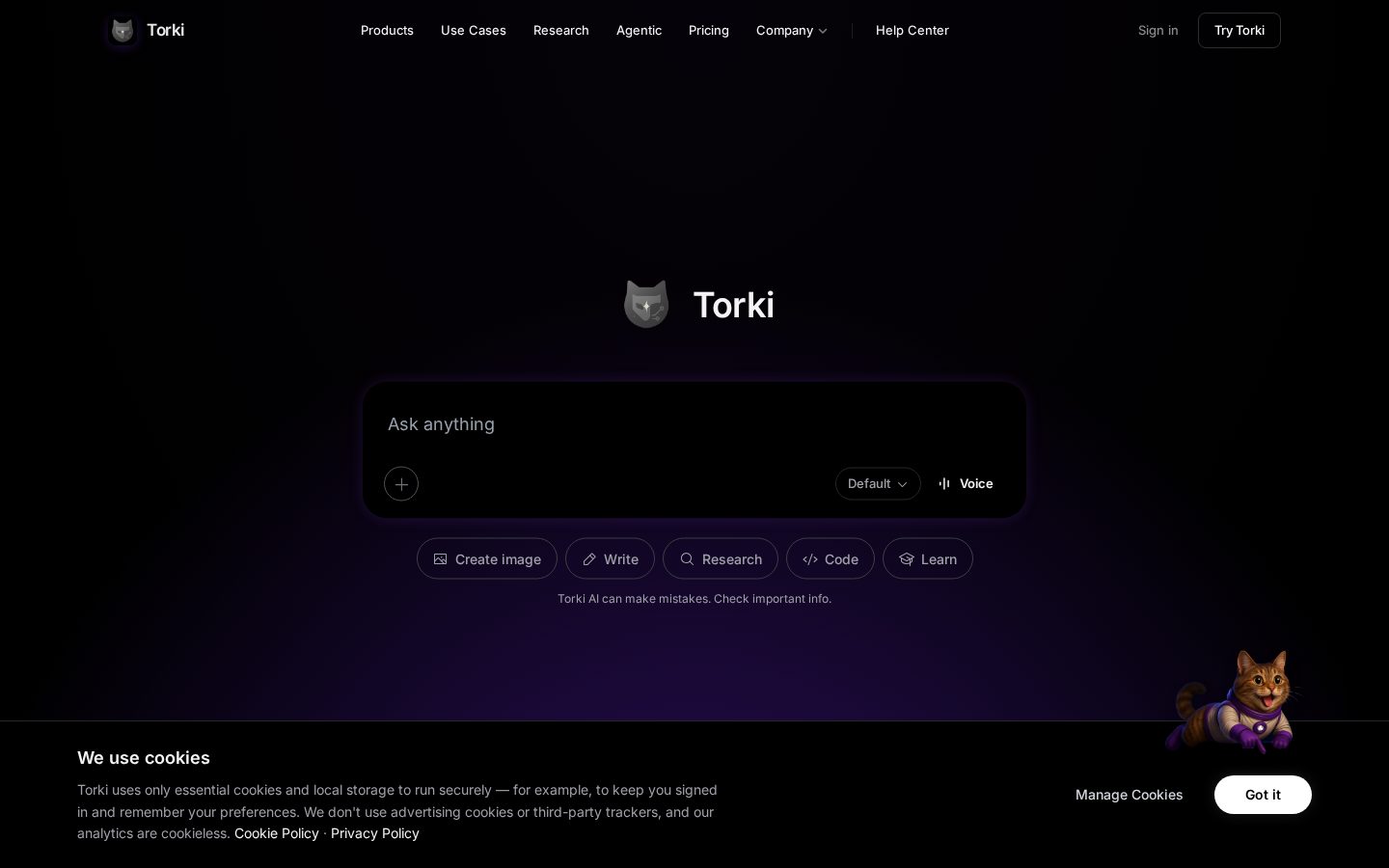 Torki AI Homepage