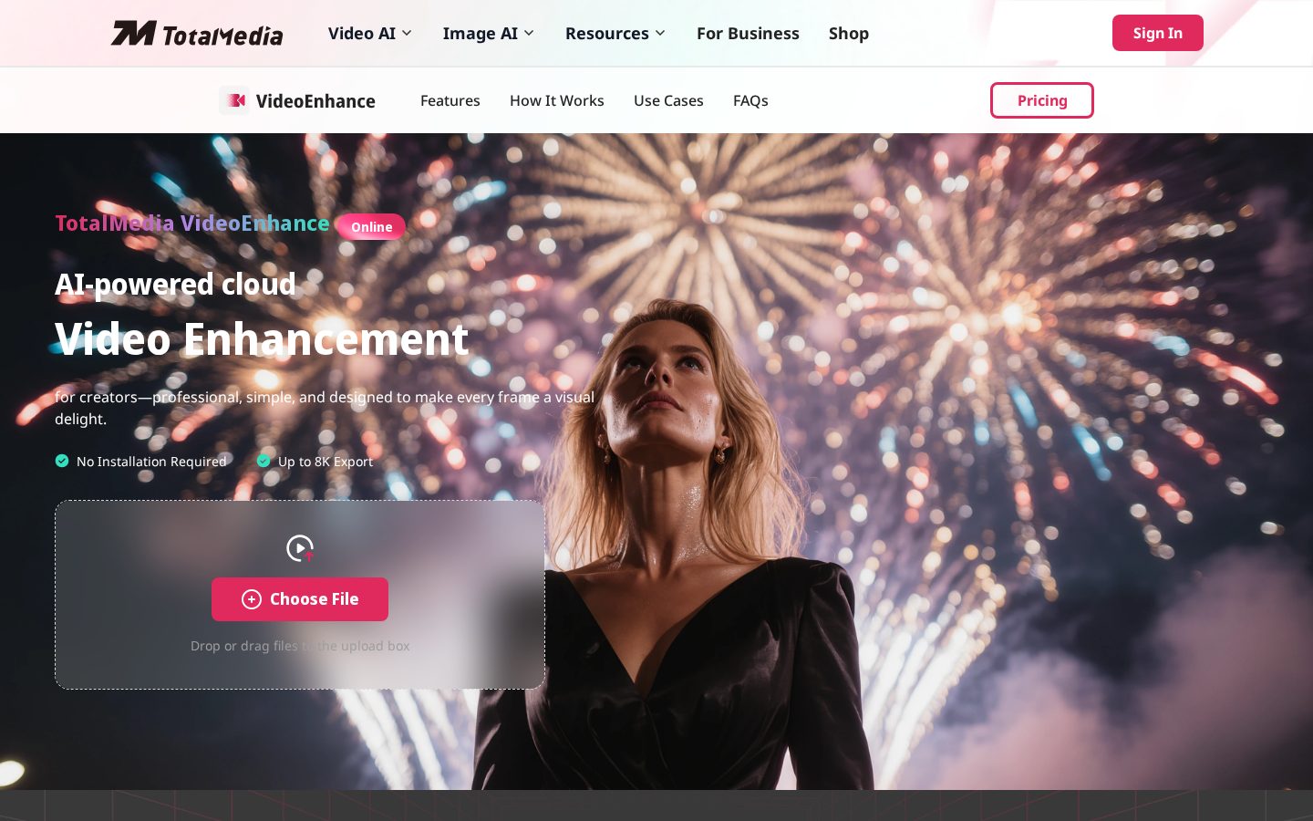 TotalMedia AI Video Enhancer Homepage