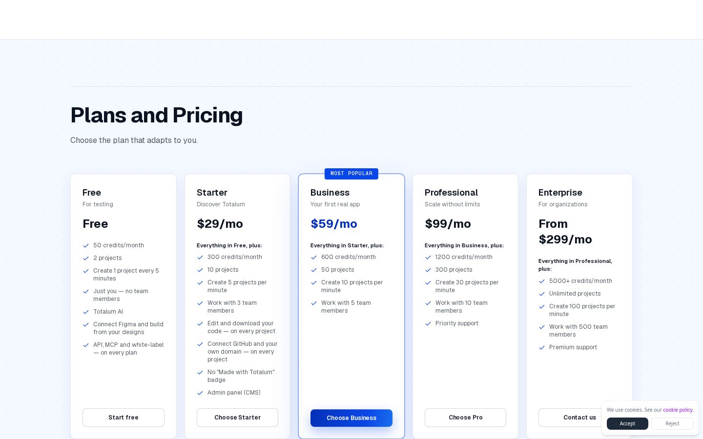 Totalum Pricing