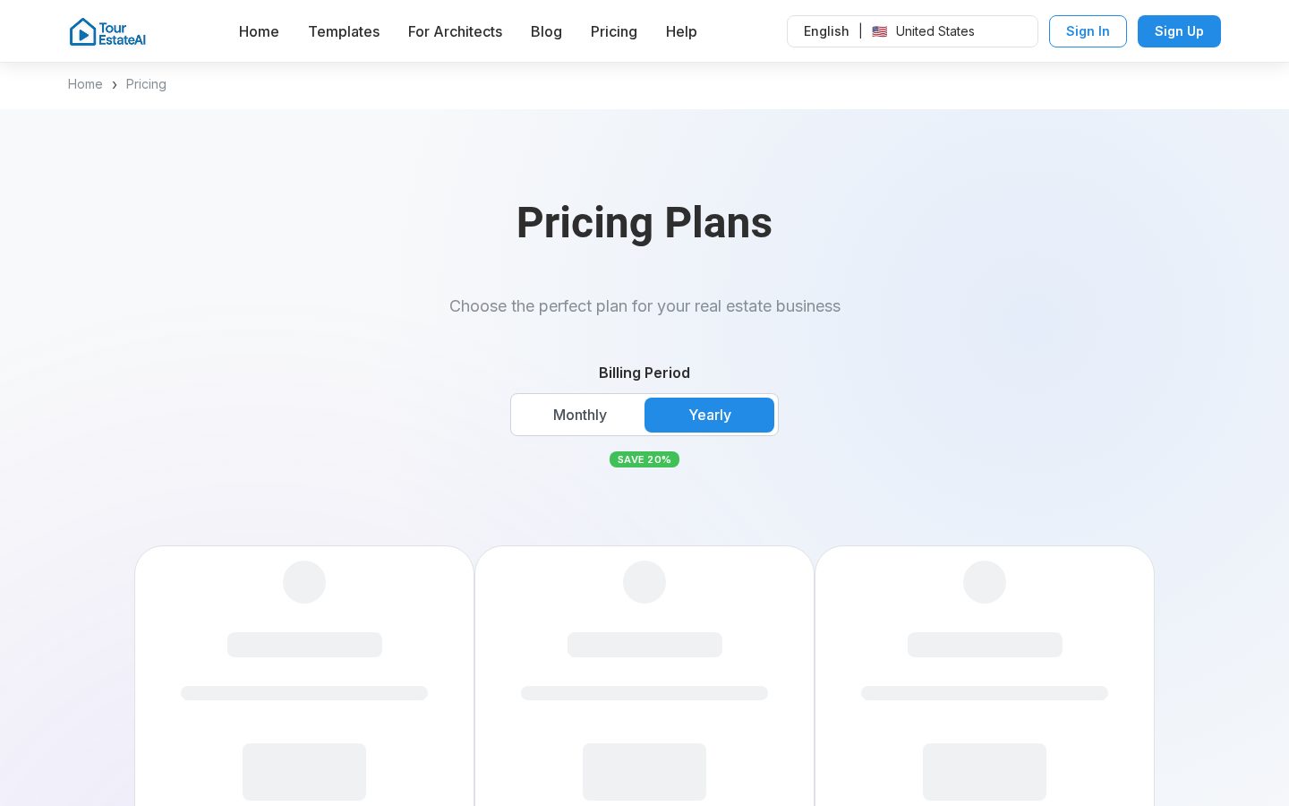 Tour Estate AI Pricing