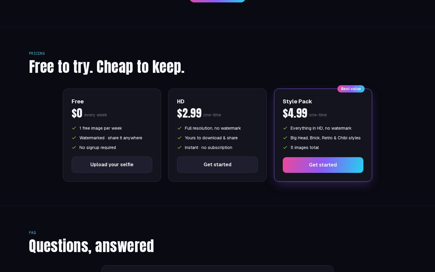 Toyify Pricing