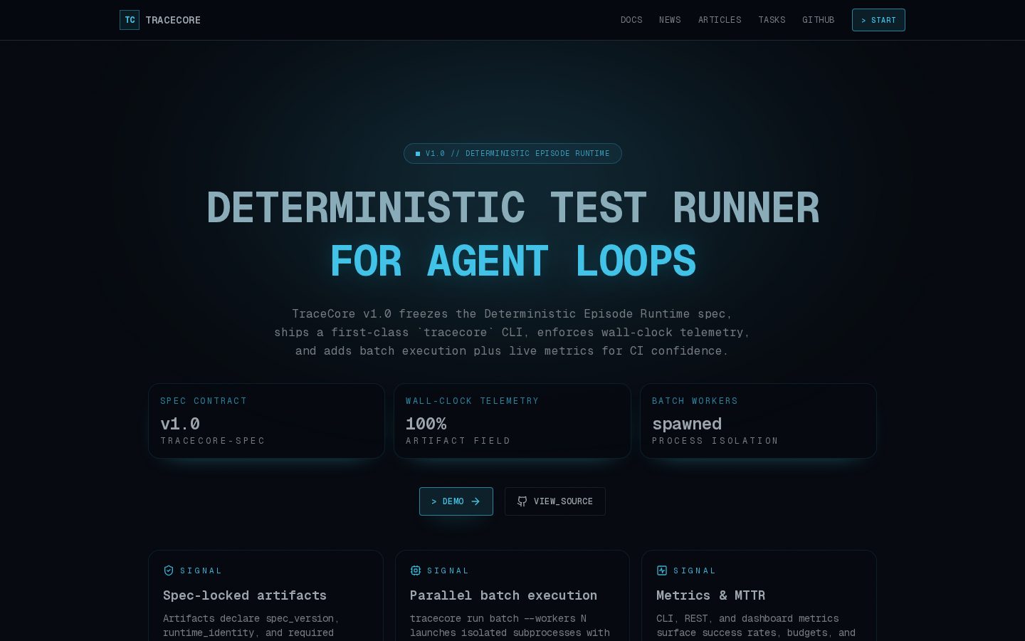 Tracecore Homepage