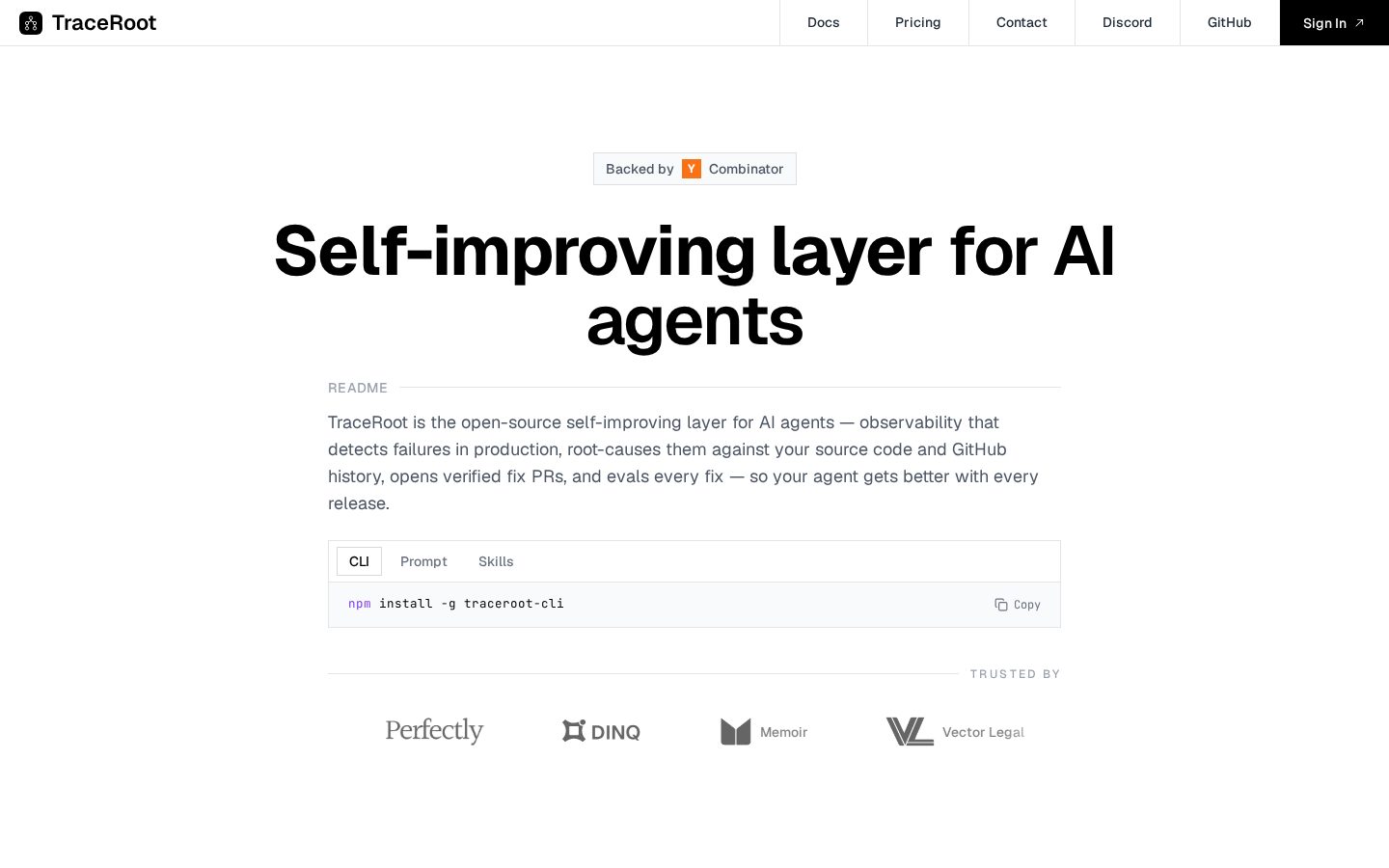 TraceRoot.AI Homepage