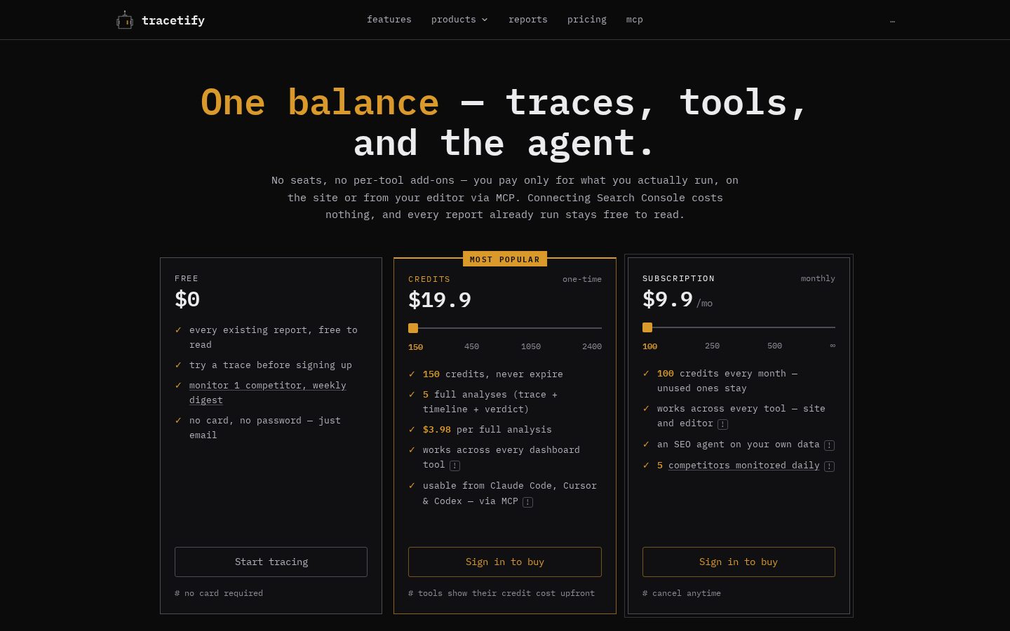 Tracetify Pricing