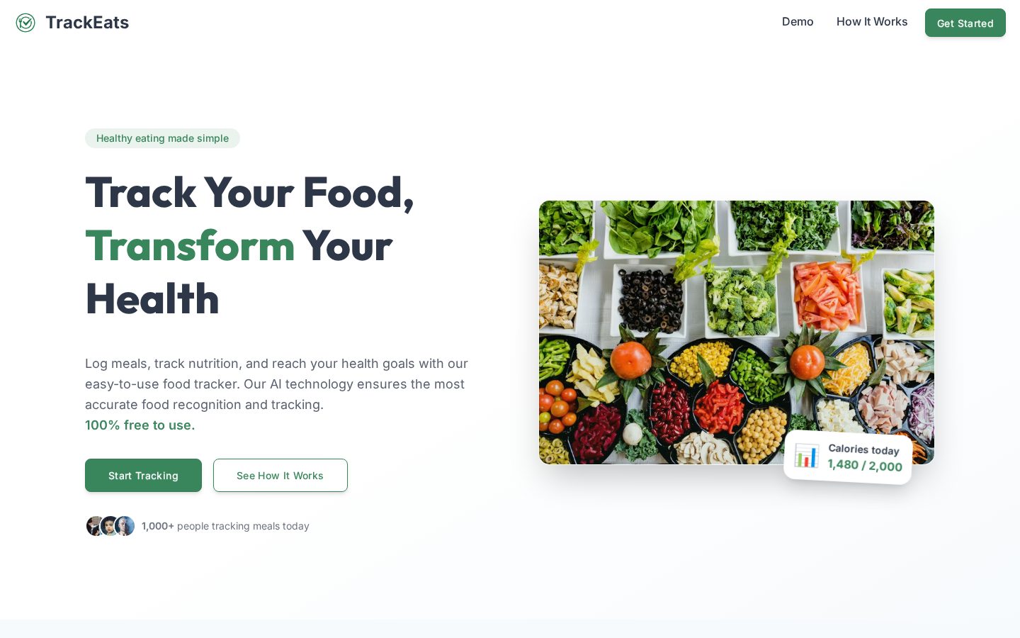 TrackEats Homepage