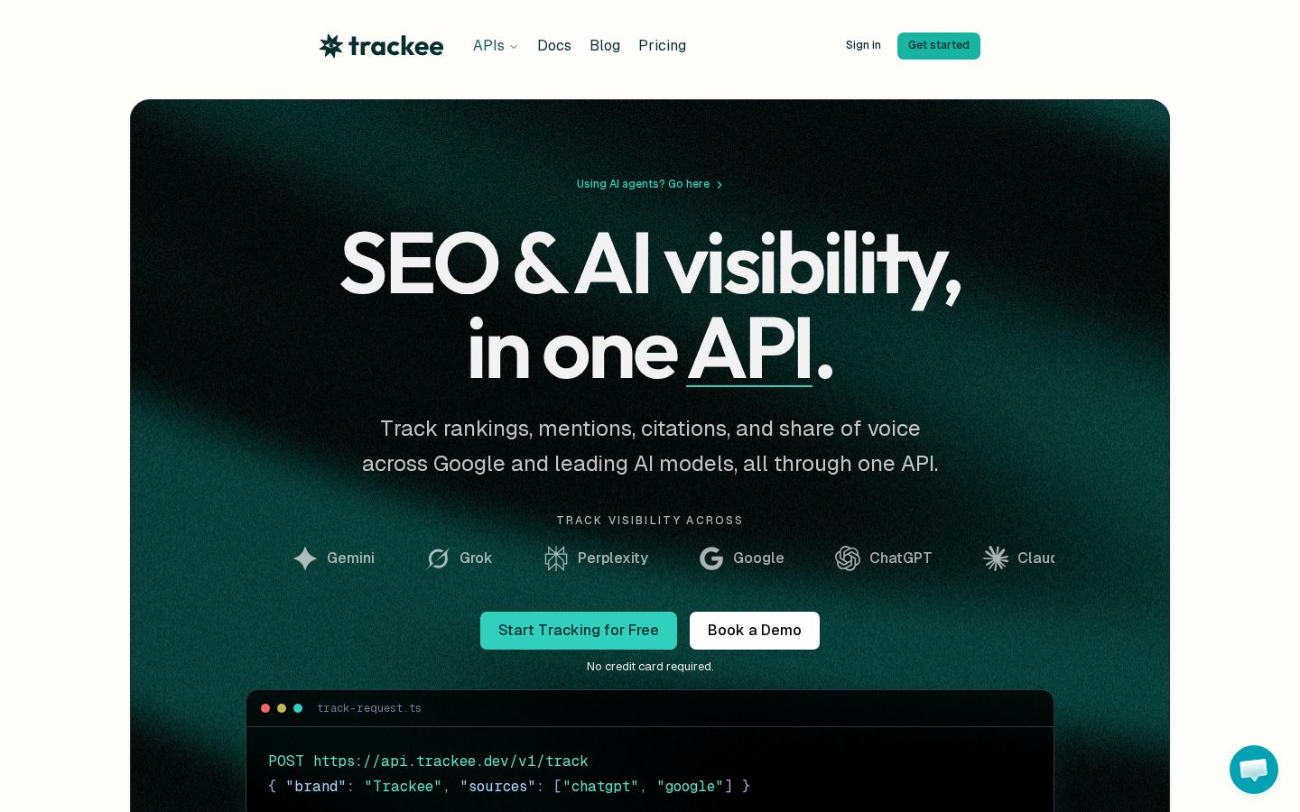 Trackee Homepage