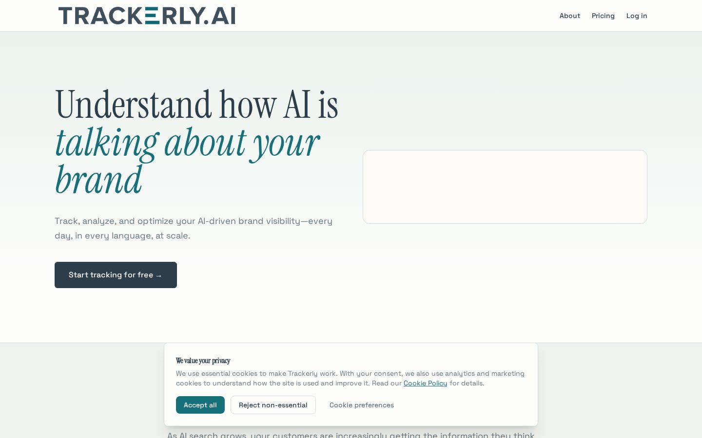 Trackerly.ai Homepage
