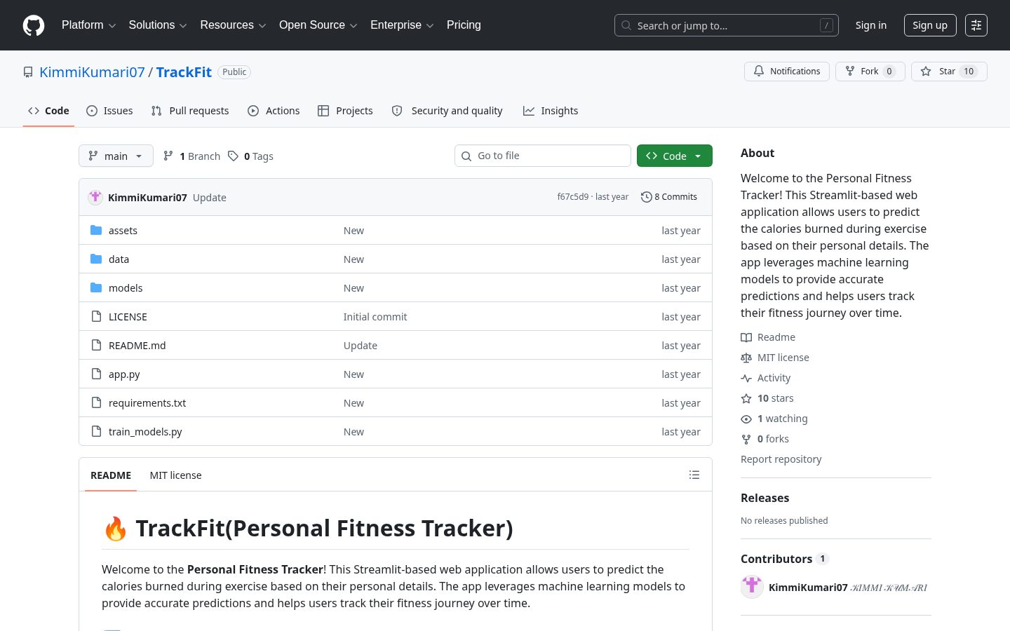 TrackFit Homepage