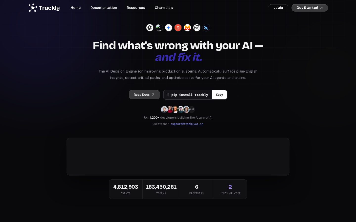 Trackly Homepage
