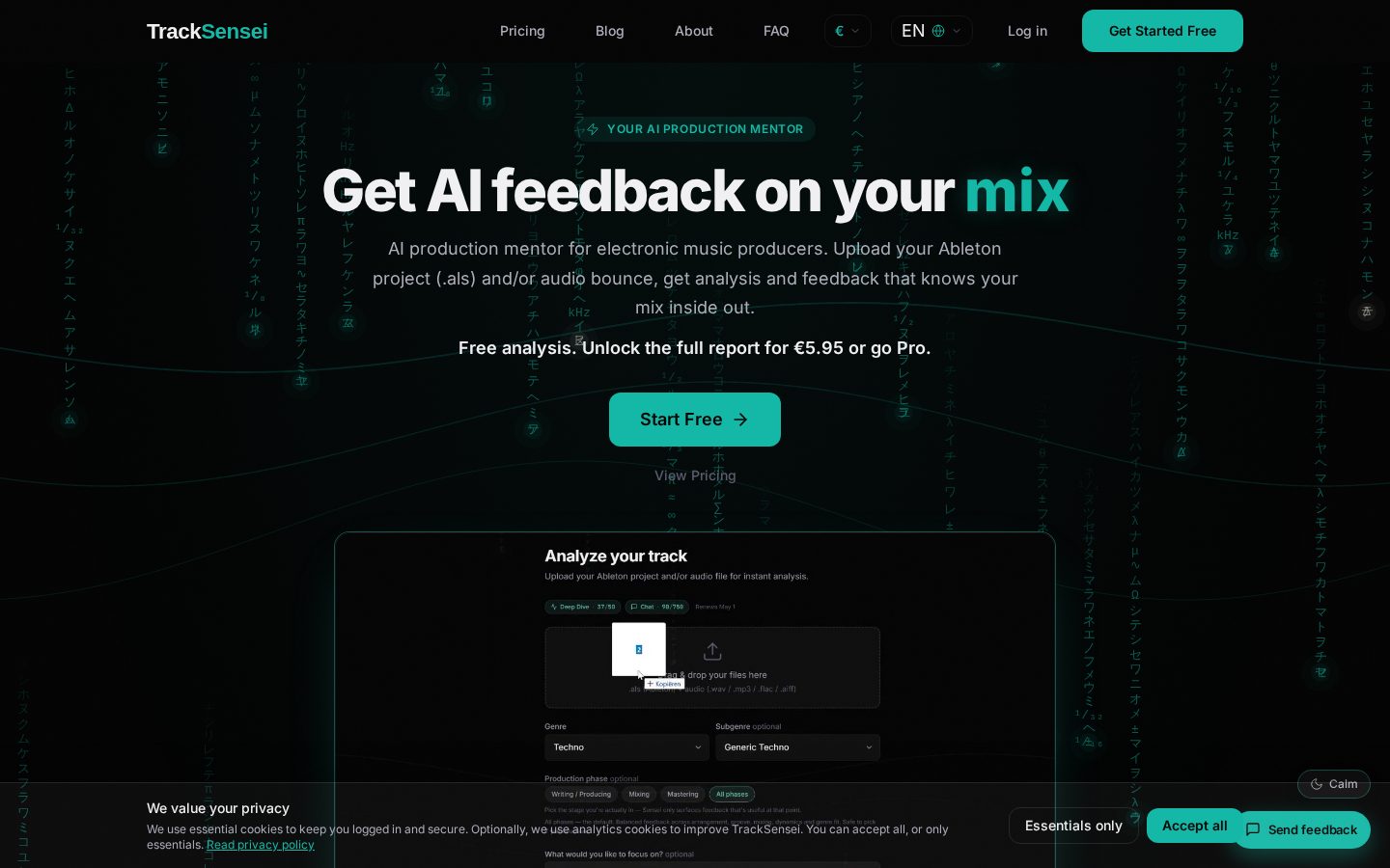 TrackSensei Homepage