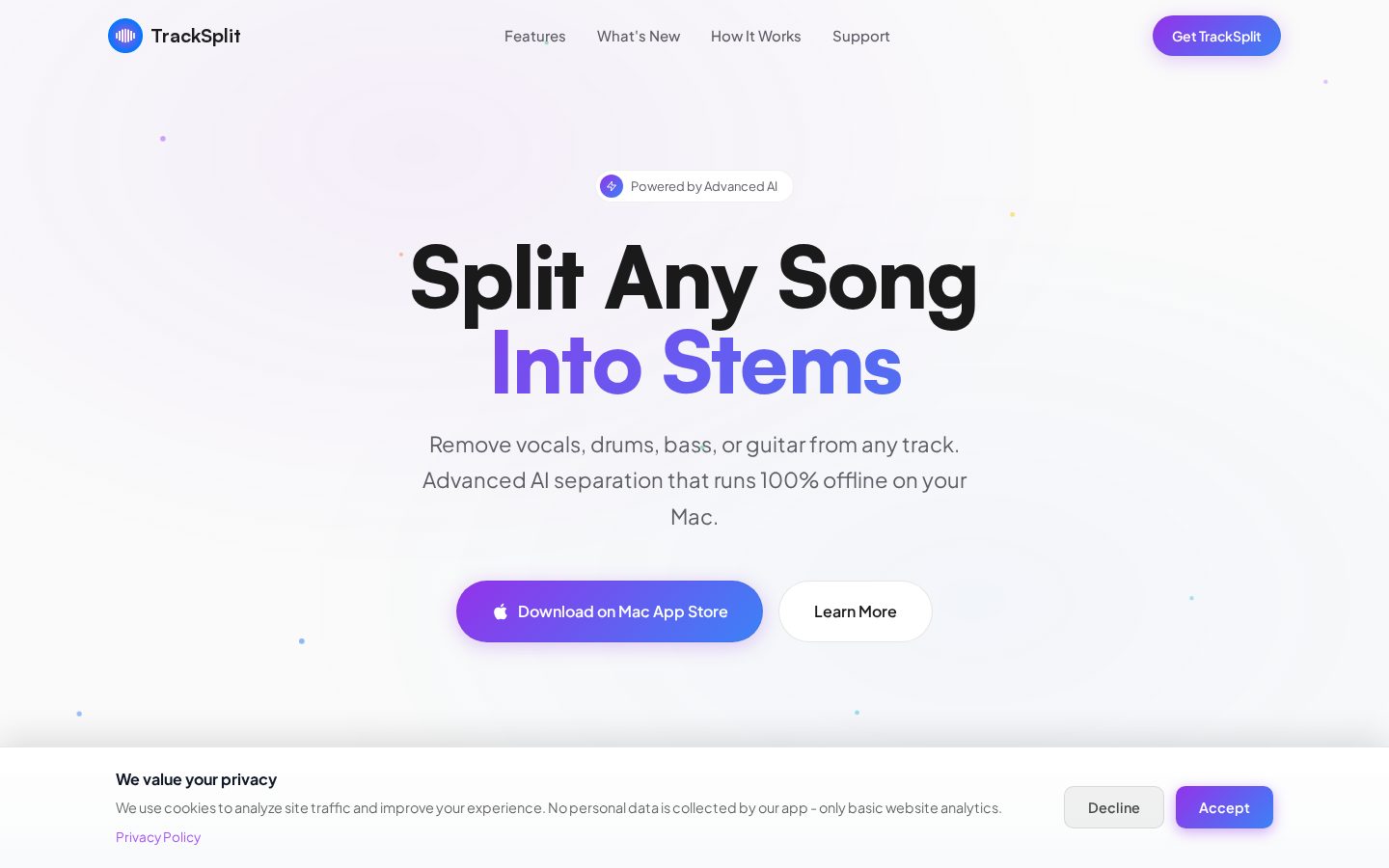 TrackSplit Homepage