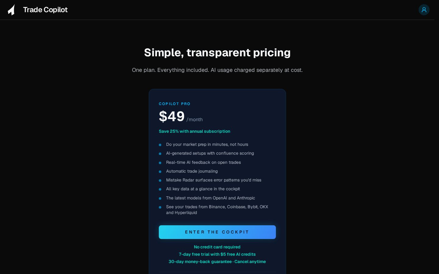 Trade Copilot Pricing