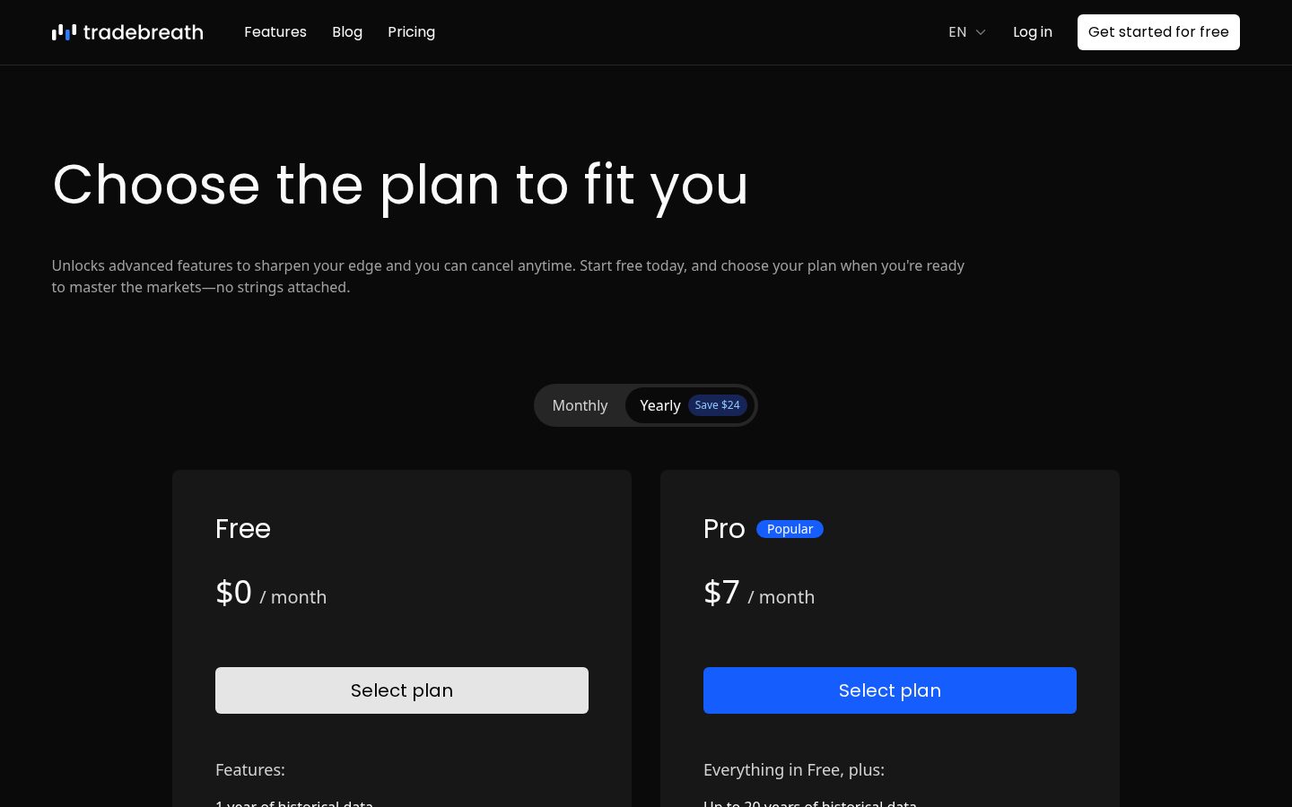 Tradebreath Pricing