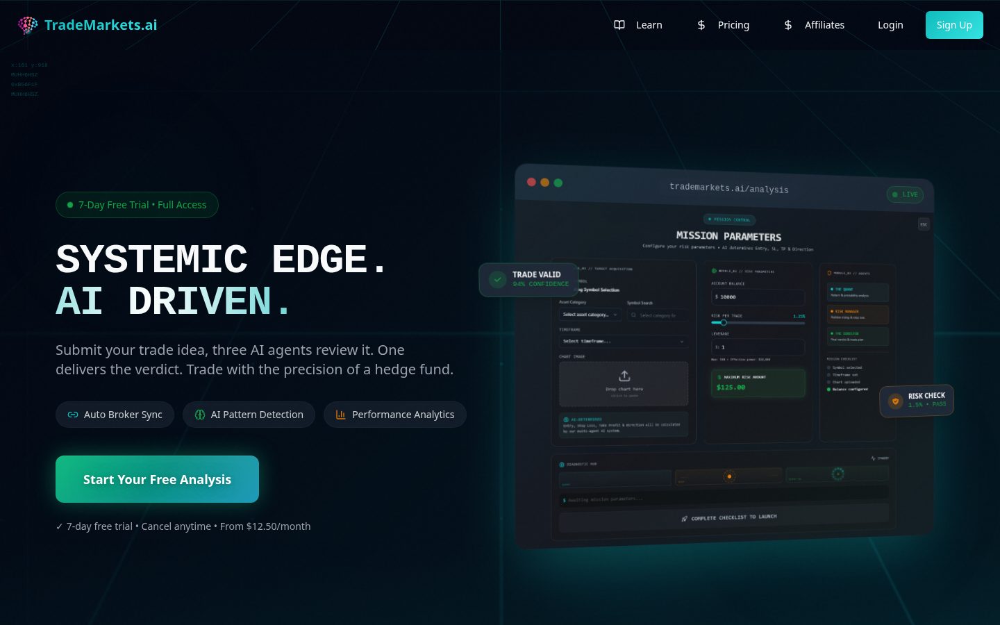 TradeMarkets.ai Homepage