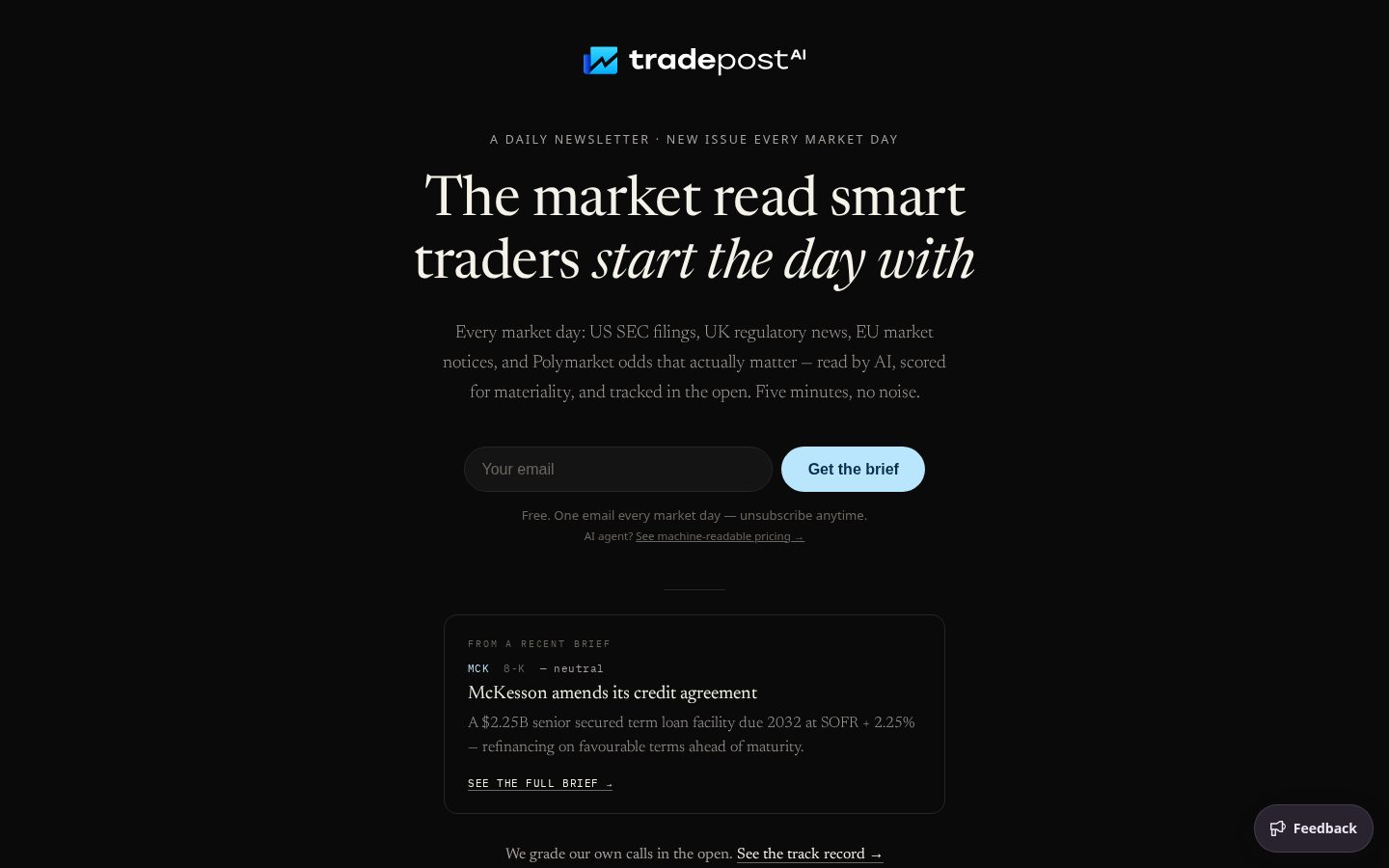 Tradepost.ai Homepage